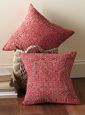 Mirrored Ajrak Throw Pillow