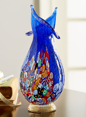 Murano Golden Petal Millefiori Vase